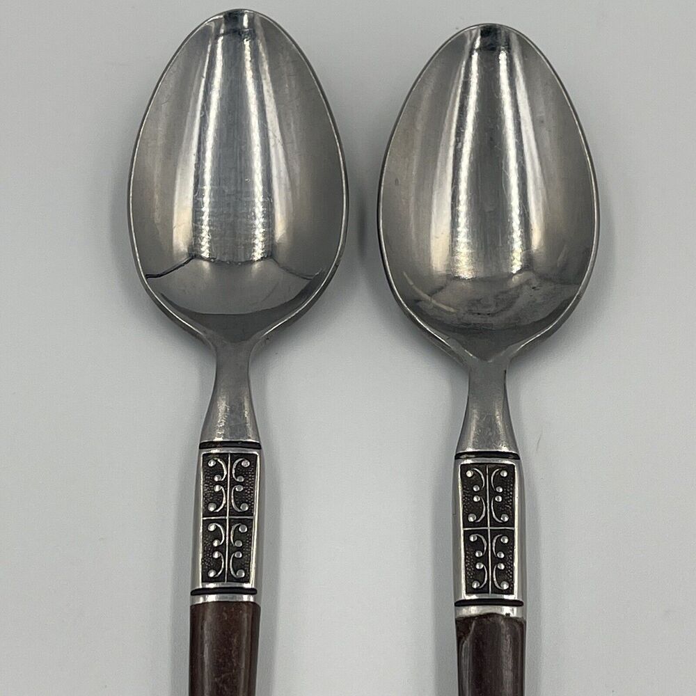 2 QTY Teaspoons EKCO Eterna La Joya MCM Japan Stainless Danish Replacement 6.5in - Picture 2 of 5